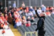 26 April 2025; Armagh selector Kieran Donaghy checks the wind before the Ulster GAA Football Senior Championship semi-final match between Armagh and Tyrone at St Tiernach's Park in Clones, Monaghan. Photo by Seb Daly/Sportsfile