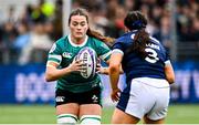 26 April 2025; Jane Clohessy of Ireland in action against Ellianne Clarke of Scotland during the Women's Six Nations Rugby Championship match between Scotland and Ireland at Hive Stadium in Edinburgh, Scotland. Photo by Paul Devlin/Sportsfile