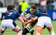 26 April 2025; Jane Clohessy of Ireland in action against Ellianne Clarke of Scotland during the Women's Six Nations Rugby Championship match between Scotland and Ireland at Hive Stadium in Edinburgh, Scotland. Photo by Paul Devlin/Sportsfile