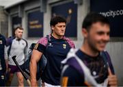 26 April 2025; Lee Chin of Wexford arrives before the Leinster GAA Hurling Senior Championship Round 2 match between Dublin and Wexford at Parnell Park in Dublin. Photo by David Fitzgerald/Sportsfile