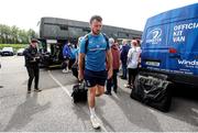 26 April 2025; Will Connors of Leinster arrives before the United Rugby Championship match between Scarlets and Leinster at Parc Y Scarlets in Swansea, Wales. Photo by Chris Fairweather/Sportsfile