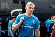 26 April 2025; Jamie Osborne of Leinster arrives before the United Rugby Championship match between Scarlets and Leinster at Parc Y Scarlets in Swansea, Wales. Photo by Chris Fairweather/Sportsfile