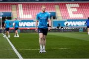 26 April 2025; Jamie Osborne of Leinster walks the pitch before the United Rugby Championship match between Scarlets and Leinster at Parc Y Scarlets in Swansea, Wales. Photo by Chris Fairweather/Sportsfile