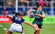 26 April 2025; Vickey Elmes Kinlan of Ireland in action against Lisa Thomson of Scotland during the Women's Six Nations Rugby Championship match between Scotland and Ireland at Hive Stadium in Edinburgh, Scotland. Photo by Paul Devlin/Sportsfile