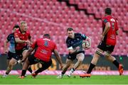 26 April 2025; Cathal Forde of Connacht attempts to get past Asenathi Ntlabakanye of Emirates Lions during the United Rugby Championship match between Emirates Lions and Connacht at Emirates Airline Park in Johannesburg, South Africa. Photo by Shaun Roy/Sportsfile