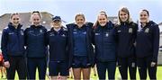 26 April 2025; Coaches, from left, Roscommon's Ellen Irwin, ZuCar Gaelic4Teens ambassador Roscommon's Laura Mannion, ZuCar Gaelic4Teens ambassador Dublin's Bernie Finlay, ZuCar Gaelic4Teens ambassador Antrim's Cathy Carey, Westmeath's Sarah Dillon, Meath's Mary Kate Lynch and Meath’s Niamh Gallogly during the 2025 ZuCar Gaelic4Teens Festival Day featuring players from Clann na Banna of Down, St Nicholas of Louth and Ratoath of Meath at Trim GAA Club, Meath. Photo by Piaras Ó Mídheach/Sportsfile