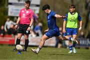26 April 2025; Hugh Duignan of Leinster during the Junior Interprovincial Rugby Championship round one match between Leinster and Ulster at Gorey RFC in Gorey, Wexford. Photo by Matt Browne/Sportsfile