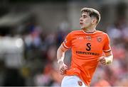 26 April 2025; Andrew Murnin of Armagh after kicking a point during the Ulster GAA Football Senior Championship semi-final match between Armagh and Tyrone at St Tiernach's Park in Clones, Monaghan. Photo by Seb Daly/Sportsfile