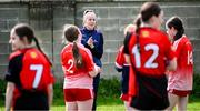 26 April 2025; ZuCar Gaelic4Teens ambassador Roscommon's Laura Mannion coaching during the 2025 ZuCar Gaelic4Teens Festival Day featuring players from Clann na Banna of Down, St Nicholas of Louth and Ratoath of Meath at Trim GAA Club, Meath. Photo by Piaras Ó Mídheach/Sportsfile