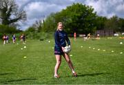 26 April 2025; ZuCar Gaelic4Teens ambassador Antrim's Cathy Carey coaching during the 2025 ZuCar Gaelic4Teens Festival Day featuring players from Clann na Banna of Down, St Nicholas of Louth and Ratoath of Meath at Trim GAA Club, Meath. Photo by Piaras Ó Mídheach/Sportsfile