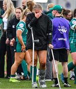 26 April 2025; Dorothy Wall of Ireland dejected at full time after her side's loss in the Women's Six Nations Rugby Championship match between Scotland and Ireland at Hive Stadium in Edinburgh, Scotland. Photo by Paul Devlin/Sportsfile