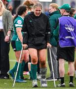 26 April 2025; Dorothy Wall of Ireland looks on dejected at full time after her side's loss in the Women's Six Nations Rugby Championship match between Scotland and Ireland at Hive Stadium in Edinburgh, Scotland. Photo by Paul Devlin/Sportsfile