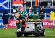 26 April 2025; Dorothy Wall of Ireland goes off injured during the Women's Six Nations Rugby Championship match between Scotland and Ireland at Hive Stadium in Edinburgh, Scotland. Photo by Paul Devlin/Sportsfile