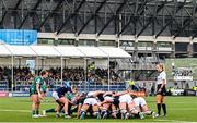 26 April 2025; Ireland and Scotland players contest a scrum during the Women's Six Nations Rugby Championship match between Scotland and Ireland at Hive Stadium in Edinburgh, Scotland. Photo by Paul Devlin/Sportsfile
