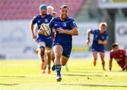 26 April 2025; Liam Turner of Leinster makes a break during the United Rugby Championship match between Scarlets and Leinster at Parc Y Scarlets in Swansea, Wales. Photo by Chris Fairweather/Sportsfile
