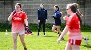 26 April 2025; Roscommon's Ellen Irwin coaching during the 2025 ZuCar Gaelic4Teens Festival Day featuring players from Clann na Banna of Down, St Nicholas of Louth and Ratoath of Meath at Trim GAA Club, Meath. Photo by Piaras Ó Mídheach/Sportsfile