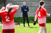 26 April 2025; Roscommon's Ellen Irwin coaching during the 2025 ZuCar Gaelic4Teens Festival Day featuring players from Clann na Banna of Down, St Nicholas of Louth and Ratoath of Meath at Trim GAA Club, Meath. Photo by Piaras Ó Mídheach/Sportsfile