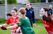 26 April 2025; Roscommon's Ellen Irwin coaching during the 2025 ZuCar Gaelic4Teens Festival Day featuring players from Clann na Banna of Down, St Nicholas of Louth and Ratoath of Meath at Trim GAA Club, Meath. Photo by Piaras Ó Mídheach/Sportsfile