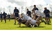 26 April 2025; Graham Reynolds of Leinster scores a try  during the Junior Interprovincial Rugby Championship round one match between Leinster and Ulster at Gorey RFC in Gorey, Wexford. Photo by Matt Browne/Sportsfile