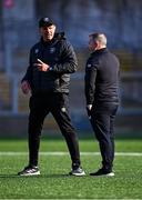 26 April 2025; Ulster head coach Richie Murphy and Hollywoodbets Sharks head coach John Plumtree before the United Rugby Championship match between Ulster and Hollywoodbets Sharks at Kingspan Stadium in Belfast. Photo by Tyler Miller/Sportsfile