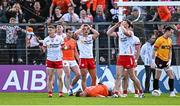26 April 2025; Tyrone players react after a last minute free is awarded against their side during the Ulster GAA Football Senior Championship semi-final match between Armagh and Tyrone at St Tiernach's Park in Clones, Monaghan. Photo by Seb Daly/Sportsfile