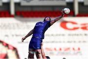 26 April 2025; Ryan Baird of Leinster during the United Rugby Championship match between Scarlets and Leinster at Parc Y Scarlets in Swansea, Wales. Photo by Chris Fairweather/Sportsfile