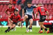 26 April 2025; Matthew Devine of Connacht attempts to kick the loose ball during the United Rugby Championship match between Emirates Lions and Connacht at Emirates Airline Park in Johannesburg, South Africa. Photo by Shaun Roy/Sportsfile