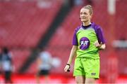 26 April 2025; Referee Hollie Davidson checks with the TMO during the United Rugby Championship match between Emirates Lions and Connacht at Emirates Airline Park in Johannesburg, South Africa. Photo by Shaun Roy/Sportsfile