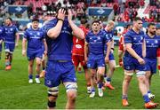 26 April 2025; Alex Soroka of Leinster leaves the field dejected at full time after his side's defeat in the United Rugby Championship match between Scarlets and Leinster at Parc Y Scarlets in Swansea, Wales. Photo by Chris Fairweather/Sportsfile