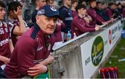 26 April 2025; Galway manager Micheál Donoghue, who was shown a red card, second yellow, during the second half during the Leinster GAA Hurling Senior Championship Round 2 match between Offaly and Galway at Glenisk O’Connor Park in Tullamore, Offaly. Photo by Ray McManus/Sportsfile