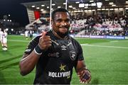 26 April 2025; Fez Mbatha of Hollywoodbets Sharks after the United Rugby Championship match between Ulster and Hollywoodbets Sharks at Kingspan Stadium in Belfast. Photo by Tyler Miller/Sportsfile