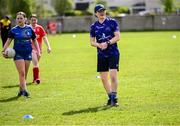 26 April 2025; ZuCar Gaelic4Teens ambassador Dublin's Bernie Finlay coaching during the 2025 ZuCar Gaelic4Teens Festival Day featuring players from Clann na Banna of Down, St Nicholas of Louth and Ratoath of Meath at Trim GAA Club, Meath. Photo by Piaras Ó Mídheach/Sportsfile
