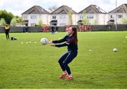 26 April 2025; Westmeath's Sarah Dillon coaching during the 2025 ZuCar Gaelic4Teens Festival Day featuring players from Clann na Banna of Down, St Nicholas of Louth and Ratoath of Meath at Trim GAA Club, Meath. Photo by Piaras Ó Mídheach/Sportsfile
