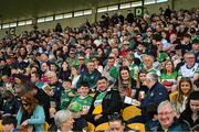 26 April 2025; A section of the 10,073 supporters who attended the Leinster GAA Hurling Senior Championship Round 2 match between Offaly and Galway at Glenisk O’Connor Park in Tullamore, Offaly. Photo by Ray McManus/Sportsfile
