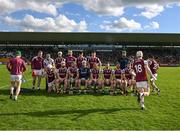 26 April 2025; Galway players take their places for the traditional pre match squad photograph before the Leinster GAA Hurling Senior Championship Round 2 match between Offaly and Galway at Glenisk O’Connor Park in Tullamore, Offaly. Photo by Ray McManus/Sportsfile