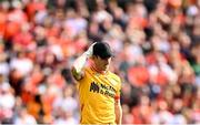26 April 2025; Tyrone goalkeeper Niall Morgan during the Ulster GAA Football Senior Championship semi-final match between Armagh and Tyrone at St Tiernach's Park in Clones, Monaghan. Photo by Seb Daly/Sportsfile