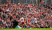26 April 2025; Spectators during the Ulster GAA Football Senior Championship semi-final match between Armagh and Tyrone at St Tiernach's Park in Clones, Monaghan. Photo by Seb Daly/Sportsfile