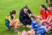 26 April 2025; Meath's Niamh Gallogly coaching during the 2025 ZuCar Gaelic4Teens Festival Day featuring players from Clann na Banna of Down, St Nicholas of Louth and Ratoath of Meath at Trim GAA Club, Meath. Photo by Piaras Ó Mídheach/Sportsfile