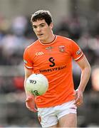 26 April 2025; Jarly Óg Burns of Armagh during the Ulster GAA Football Senior Championship semi-final match between Armagh and Tyrone at St Tiernach's Park in Clones, Monaghan. Photo by Seb Daly/Sportsfile