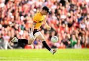 26 April 2025; Tyrone goalkeeper Niall Morgan during the Ulster GAA Football Senior Championship semi-final match between Armagh and Tyrone at St Tiernach's Park in Clones, Monaghan. Photo by Seb Daly/Sportsfile