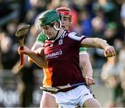 26 April 2025; Gavin Lee of Galway is tackled by Charlie Mitchell of Offaly during the Leinster GAA Hurling Senior Championship Round 2 match between Offaly and Galway at Glenisk O’Connor Park in Tullamore, Offaly. Photo by Ray McManus/Sportsfile