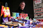 27 April 2025; Vendor Ricky Lynch, from Roscrea in Tipperary, before the Leinster GAA Football Senior Championship semi-final match between Kildare and Louth at Glenisk O'Connor Park in Tullamore, Offaly. Photo by Shauna Clinton/Sportsfile