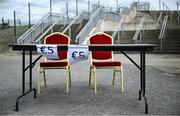 27 April 2025; A programme stall is seen before the Leinster GAA Football Senior Championship semi-final match between Kildare and Louth at Glenisk O'Connor Park in Tullamore, Offaly. Photo by Shauna Clinton/Sportsfile
