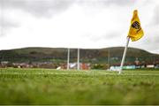 27 April 2025;A general view of a sideline flag before the Leinster GAA Hurling Senior Championship Round 2 match between Antrim and Kilkenny at Corrigan Park in Belfast. Photo by Thomas Flinkow/Sportsfile