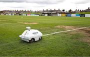 27 April 2025; A robotic line painter is seen before the Leinster GAA Hurling Senior Championship Round 2 match between Antrim and Kilkenny at Corrigan Park in Belfast. Photo by Thomas Flinkow/Sportsfile