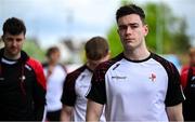 27 April 2025; Tiernan Markey of Louth arrives before the Leinster GAA Football Senior Championship semi-final match between Kildare and Louth at Glenisk O'Connor Park in Tullamore, Offaly. Photo by Shauna Clinton/Sportsfile