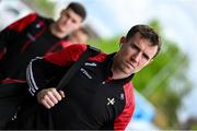 27 April 2025; Bevan Duffy of Louth arrives before the Leinster GAA Football Senior Championship semi-final match between Kildare and Louth at Glenisk O'Connor Park in Tullamore, Offaly. Photo by Shauna Clinton/Sportsfile