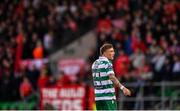 25 April 2025; Danny Grant of Shamrock Rovers during the SSE Airtricity Men's Premier Division match between Shamrock Rovers and Shelbourne at Tallaght Stadium in Dublin. Photo by Ramsey Cardy/Sportsfile