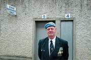 27 April 2025; Dermot Carolan, Post 27, IUNBA, Portlaoise, outside the grounds before  the Leinster GAA Football Senior Championship semi-final match between Dublin and Meath at Laois Hire O'Moore Park in Portlaoise, Laois. Photo by Ray McManus/Sportsfile