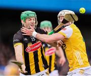 27 April 2025; Eoin Cody of Kilkenny in action against Paddy Burke of Antrim during the Leinster GAA Hurling Senior Championship Round 2 match between Antrim and Kilkenny at Corrigan Park in Belfast. Photo by Thomas Flinkow/Sportsfile